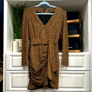 ALEX MARIE Dress size 6 Metallic Bronze Brown like new never worn
